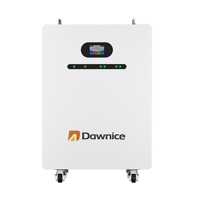 Vista frontale batteria da 20kWh a parete da pavimento