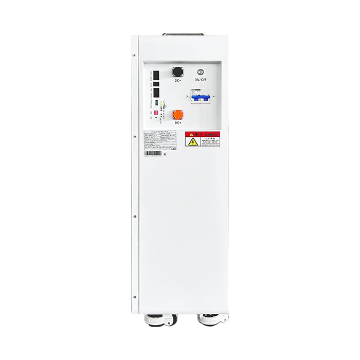 Vista laterale sinistra batteria da 20kWh a installazione a terra