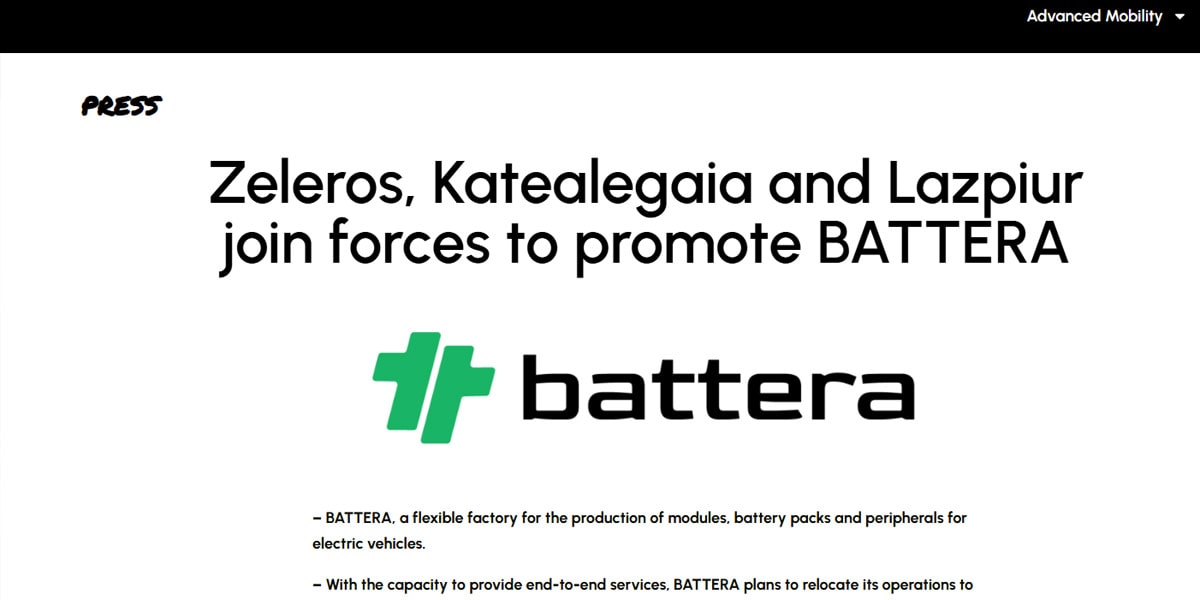 Zeleros Battera JV