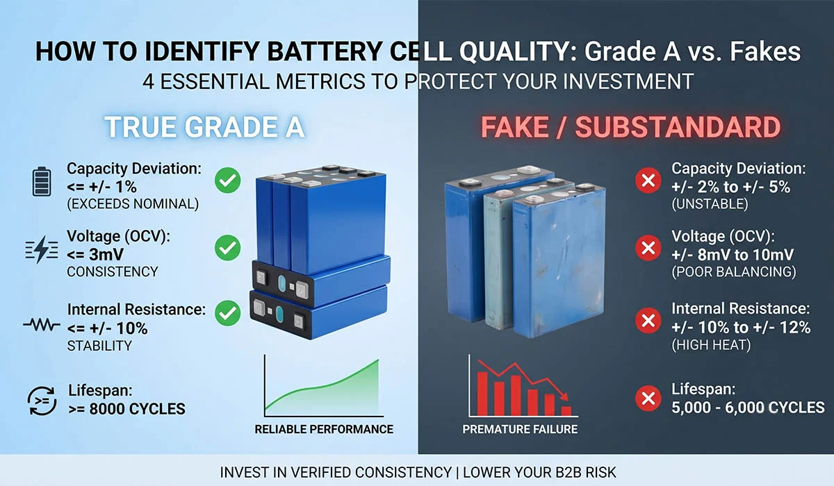 how to identify lifepo4 battery cells quality