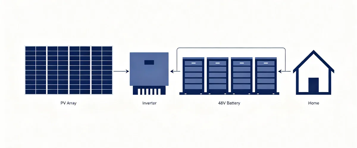 48v-off-grid-solar-system-architecture